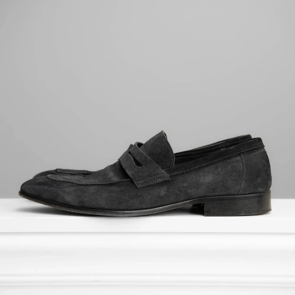 To Boot New York Adam Derrick Mens 13 Black Suede Loafers Minimalist Quiet Lux